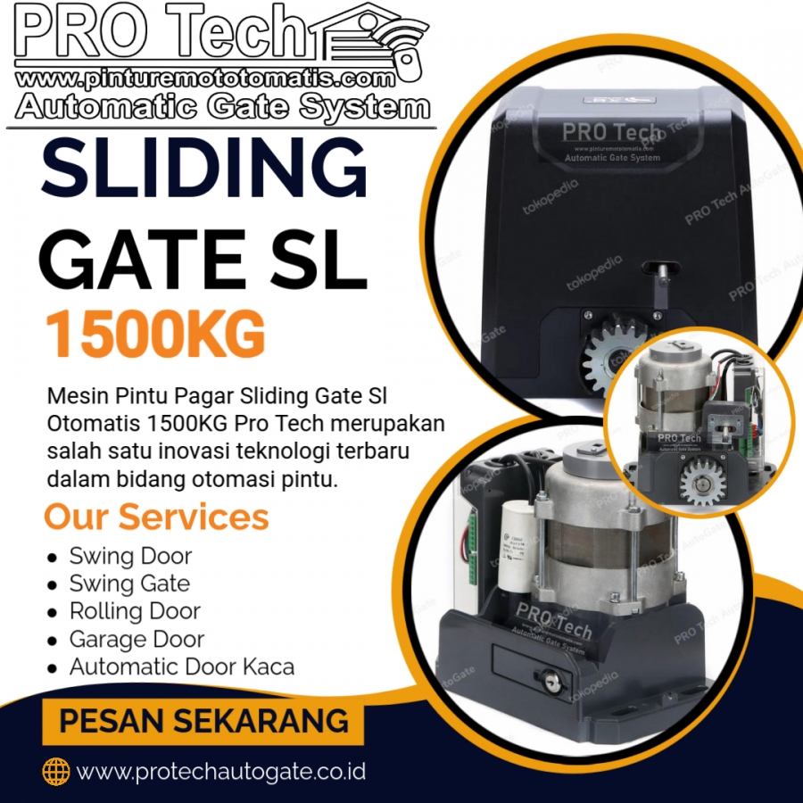 Mesin Pintu Sliding Gate PRO Tech SL1500kg